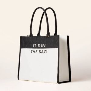 Kate Spade Colorblock Tote Bag "In the Bag" with Polka Dot Interior Black White